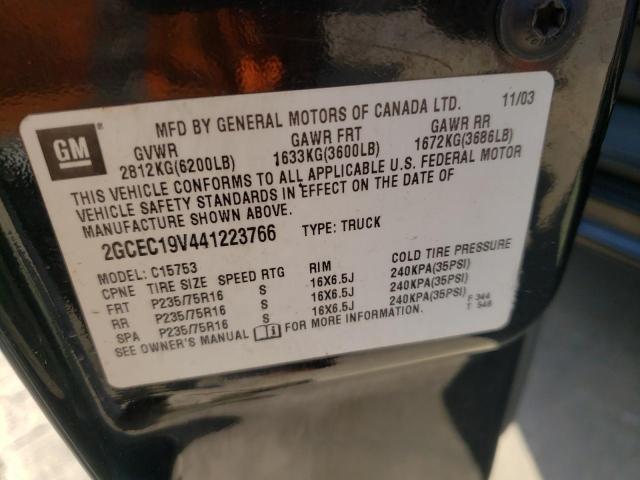 Photo 10 from auction – 2004 CHEVROLET SILVERADO with VIN 2GCEC19V441223766