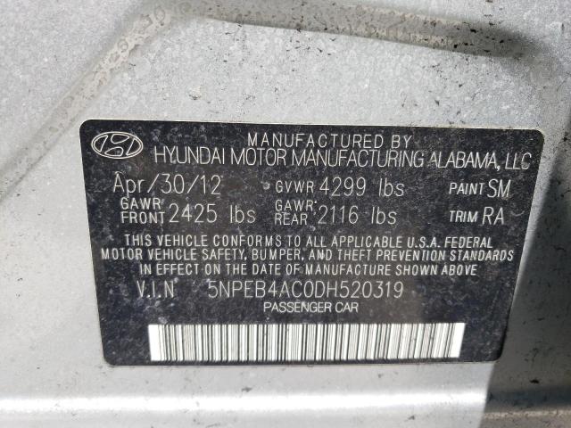 Photo 10 from auction – 2013 HYUNDAI SONATA GLS with VIN 5NPEB4AC0DH520319