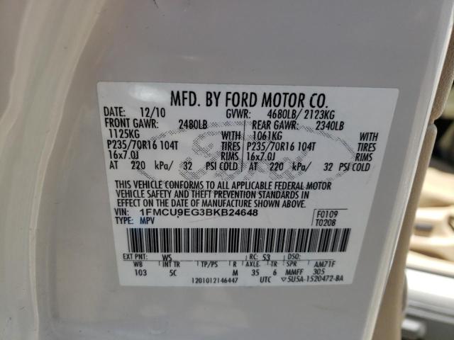 Photo 10 from auction – 2011 FORD ESCAPE LIM with VIN 1FMCU9EG3BKB24648