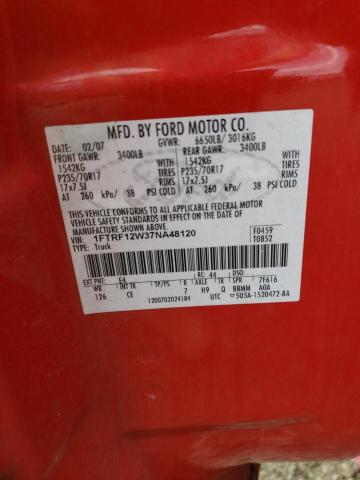 Photo 10 from auction – 2007 FORD F150 with VIN 1FTRF12W37NA48120