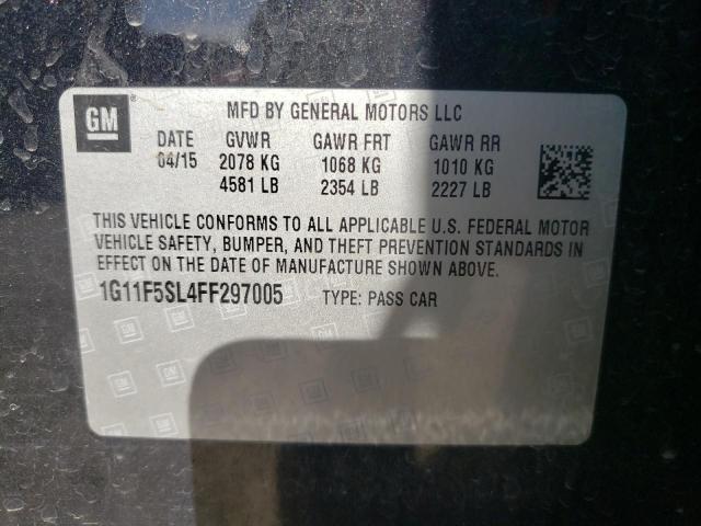 Photo 10 from auction – 2015 CHEVROLET MALIBU LTZ with VIN 1G11F5SL4FF297005