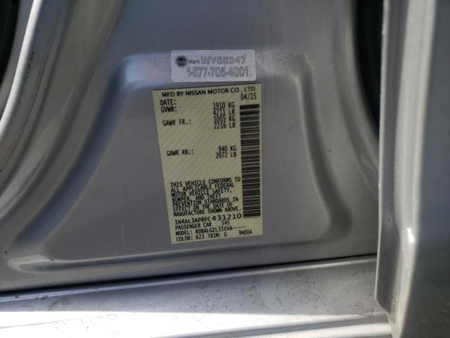 Photo 10 from auction – 2015 NISSAN ALTIMA 2.5 with VIN 1N4AL3AP8FC431210