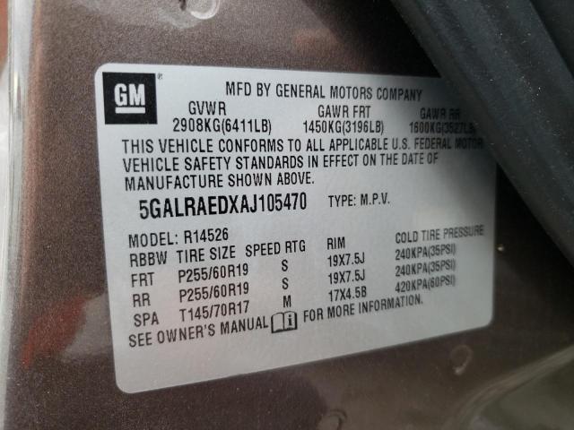 صورة رقم 10 من المزاد - 2010 BUICK ENCLAVE CX مع VIN 5GALRAEDXAJ105470