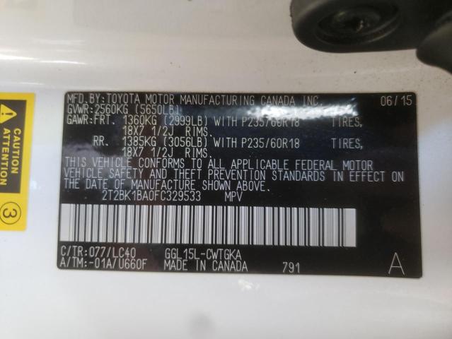 Photo 10 from auction – 2015 LEXUS RX 350 BAS with VIN 2T2BK1BA0FC329533