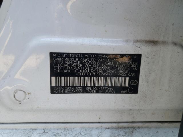 Photo 10 from auction – 2014 LEXUS GS 350 with VIN JTHBE1BL8E5034980