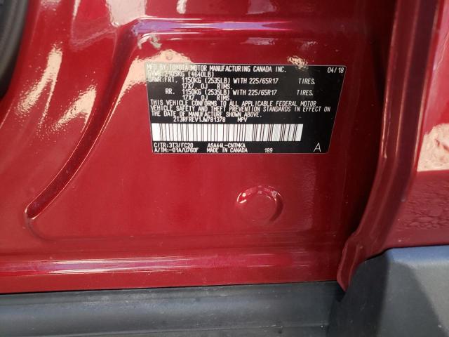 Photo 10 from auction – 2018 TOYOTA RAV4 ADVEN with VIN 2T3RFREV1JW781378