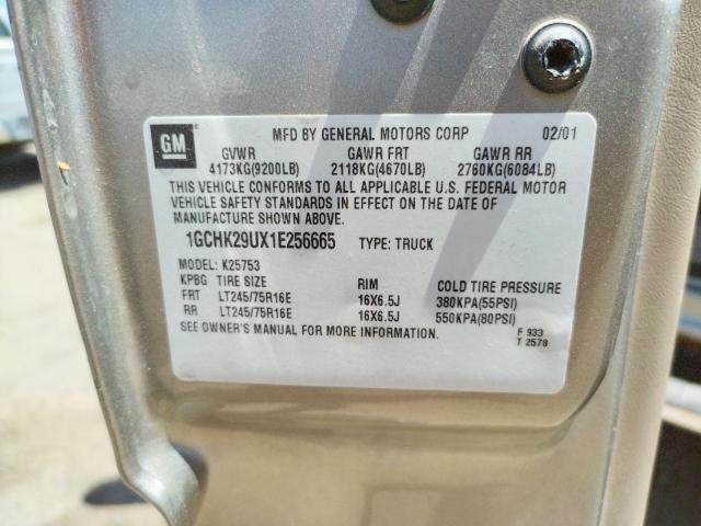 Photo 10 from auction – 2001 CHEVROLET SILVERADO with VIN 1GCHK29UX1E256665