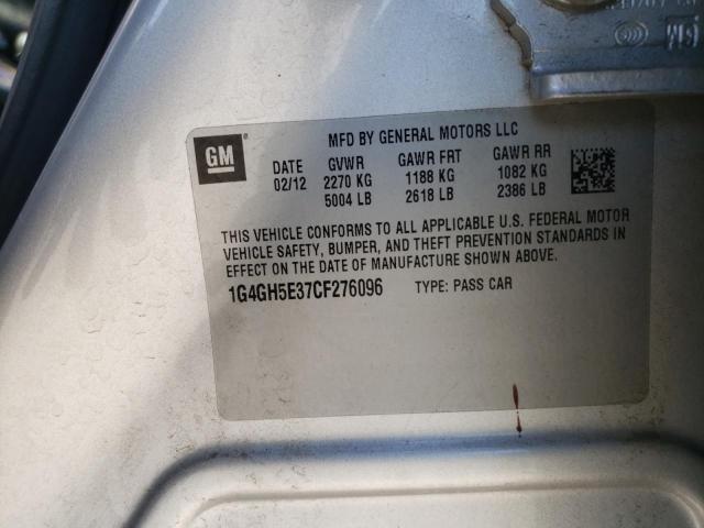 Photo 10 from auction – 2012 BUICK LACROSSE P with VIN 1G4GH5E37CF276096