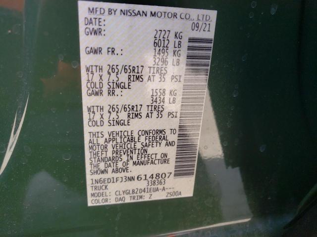 Photo 10 from auction – 2022 NISSAN FRONTIER S with VIN 1N6ED1FJ3NN614807