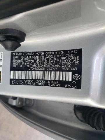 Photo 10 from auction – 2014 TOYOTA PRIUS with VIN JTDKN3DU7E1743099