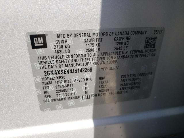 Photo 10 from auction – 2018 CHEVROLET EQUINOX LT with VIN 2GNAXSEV4J6142268