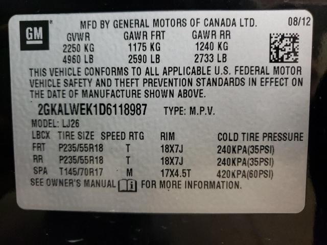 Photo 10 from auction – 2013 GMC TERRAIN SL with VIN 2GKALWEK1D6118987