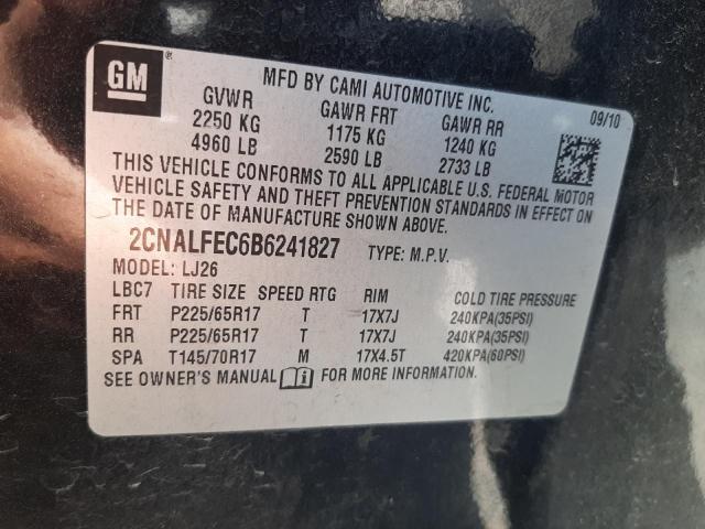 Photo 10 from auction – 2011 CHEVROLET EQUINOX LT with VIN 2CNALFEC6B6241827