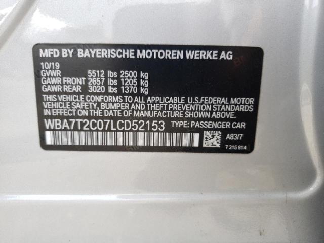 Photo 10 from auction – 2020 BMW 740 I with VIN WBA7T2C07LCD52153