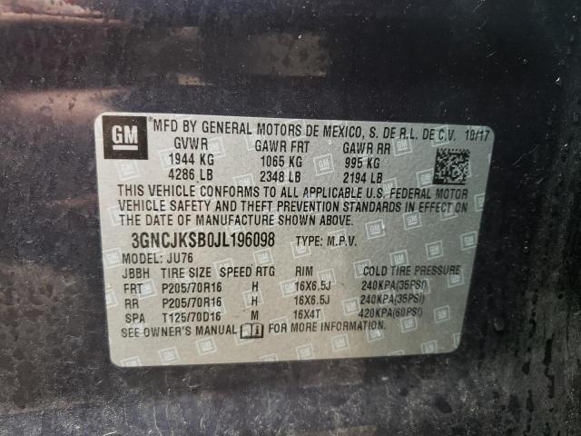 Photo 10 from auction – 2018 CHEVROLET TRAX LS with VIN 3GNCJKSB0JL196098