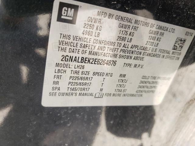 Photo 10 from auction – 2014 CHEVROLET EQUINOX LT with VIN 2GNALBEK2E6264876