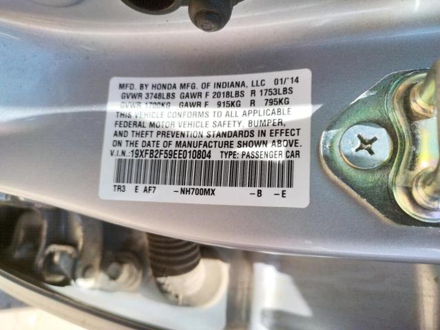Photo 10 from auction – 2014 HONDA CIVIC LX with VIN 19XFB2F59EE010804