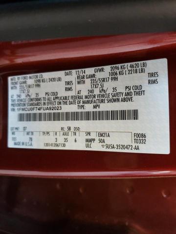 Photo 10 from auction – 2015 FORD ESCAPE S with VIN 1FMCU0F74FUA92023