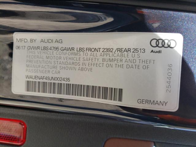 Photo 10 from auction – 2018 AUDI A4 PREMIUM with VIN WAUENAF49JN002435