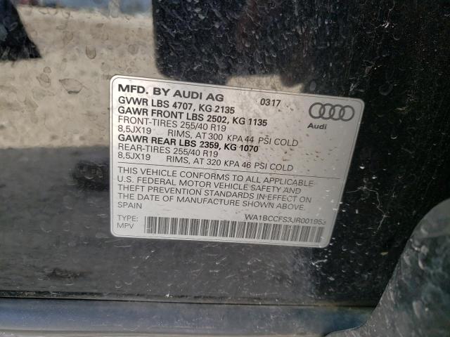 Photo 10 from auction – 2018 AUDI Q3 PREMIUM with VIN WA1BCCFS3JR001953
