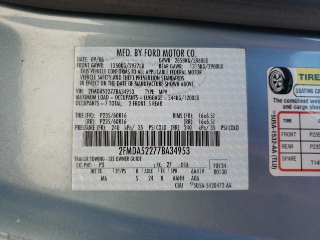 Photo 10 from auction – 2007 FORD FREESTAR S with VIN 2FMDA52277BA34953