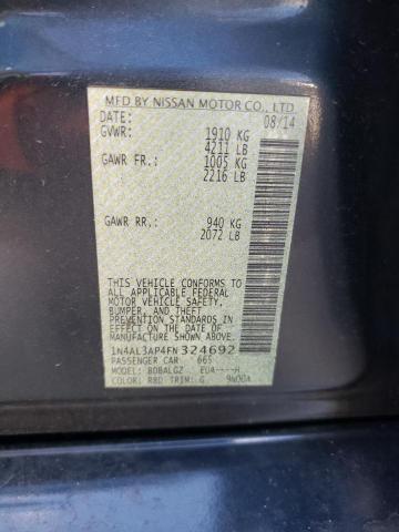 Photo 10 from auction – 2015 NISSAN ALTIMA 2.5 with VIN 1N4AL3AP4FN324692