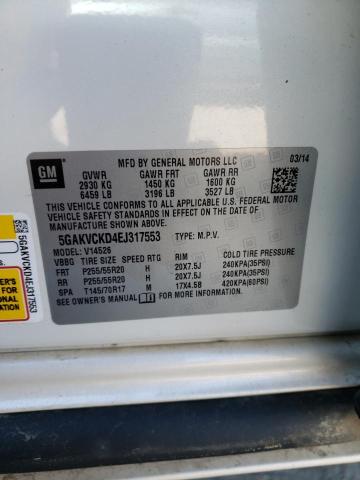 Photo 10 from auction – 2014 BUICK ENCLAVE with VIN 5GAKVCKD4EJ317553