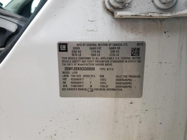 Photo 10 from auction – 2012 CHEVROLET EQUINOX LT with VIN 2GNFLEEK8C6380698