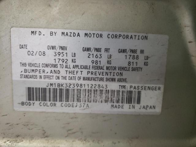 Photo 10 from auction – 2008 MAZDA 3 with VIN JM1BK323981122843
