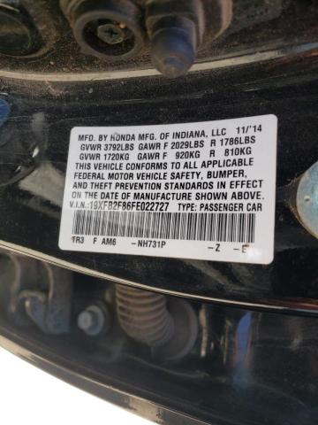 Photo 10 from auction – 2015 HONDA CIVIC EX with VIN 19XFB2F86FE022727