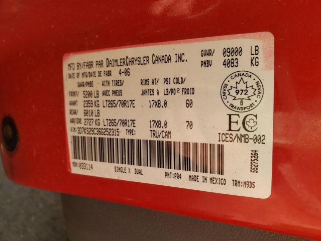 Photo 10 from auction – 2006 DODGE RAM 2500 with VIN 3D7KS29C36G252315