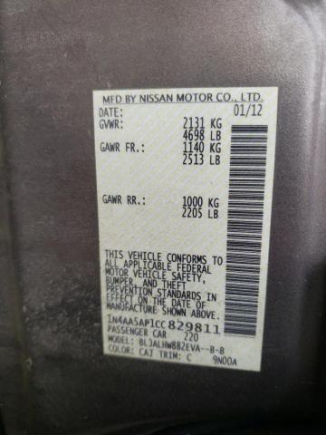 Photo 10 from auction – 2012 NISSAN MAXIMA S with VIN 1N4AA5AP1CC829811