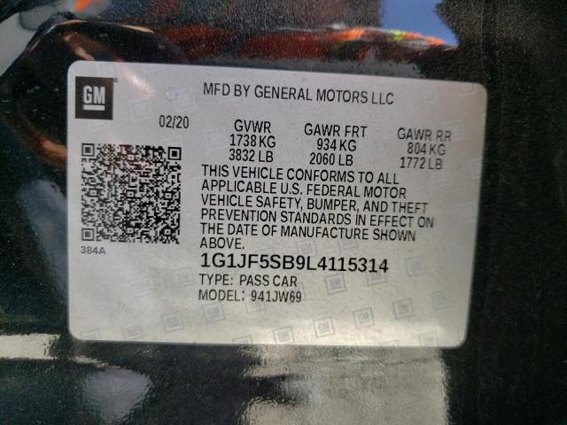 Photo 10 from auction – 2020 CHEVROLET SONIC PREM with VIN 1G1JF5SB9L4115314