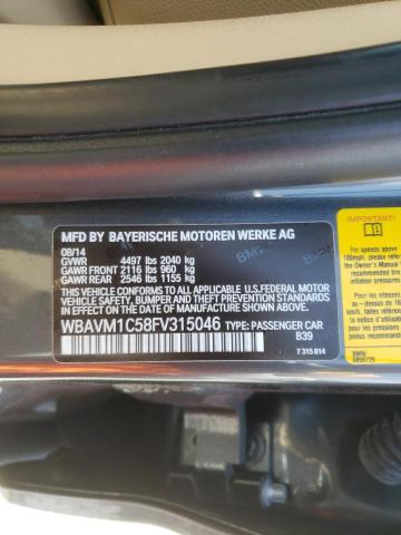 Photo 10 from auction – 2015 BMW X1 SDRIVE2 with VIN WBAVM1C58FV315046