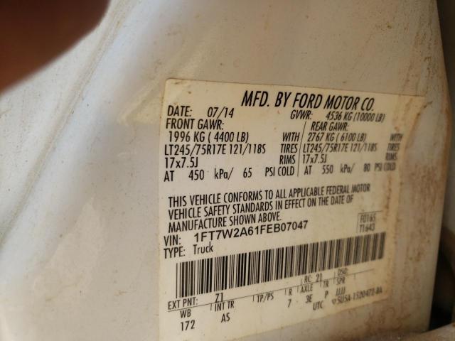 Photo 10 from auction – 2015 FORD F250 SUPER with VIN 1FT7W2A61FEB07047