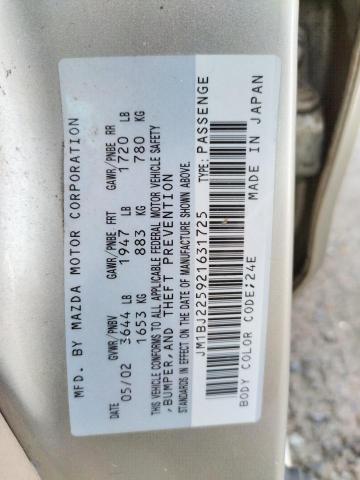 Photo 10 from auction – 2002 MAZDA PROTEGE DX with VIN JM1BJ225921631725