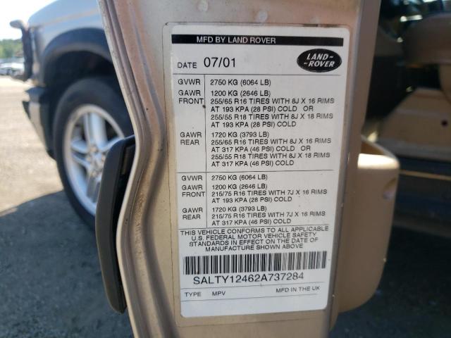 Photo 10 from auction – 2002 LAND ROVER DISCOVERY with VIN SALTY12462A737284