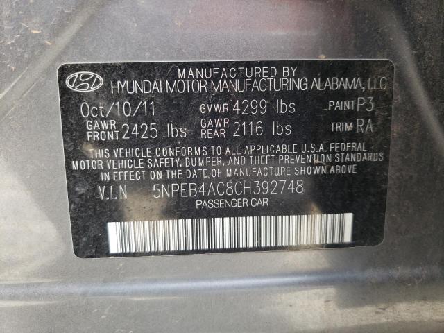 Photo 10 from auction – 2012 HYUNDAI SONATA GLS with VIN 5NPEB4AC8CH392748