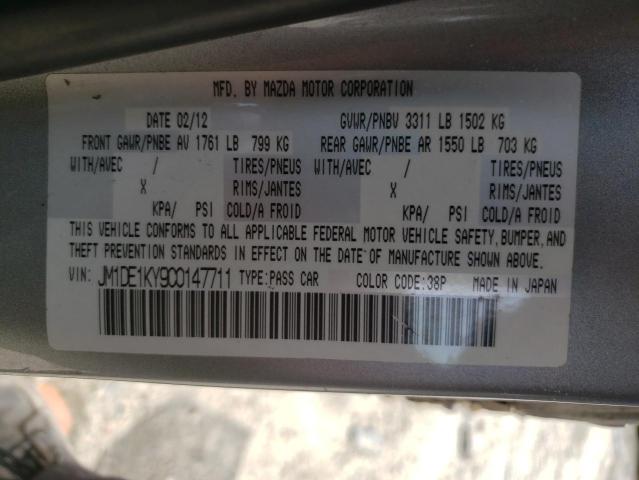 Photo 10 from auction – 2012 MAZDA MAZDA2 with VIN JM1DE1KY9C0147711