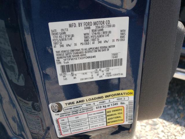 Photo 10 from auction – 2013 FORD F150 SUPER with VIN 1FTFW1ETXDFD66245