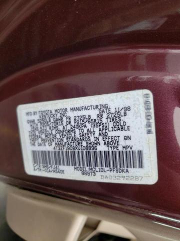 Photo 10 from auction – 1999 TOYOTA SIENNA CE with VIN 4T3ZF19C8XU108896