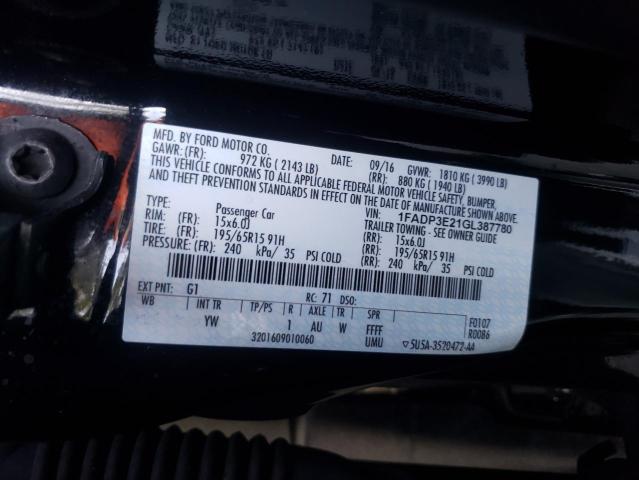Photo 10 from auction – 2016 FORD FOCUS S with VIN 1FADP3E21GL387780