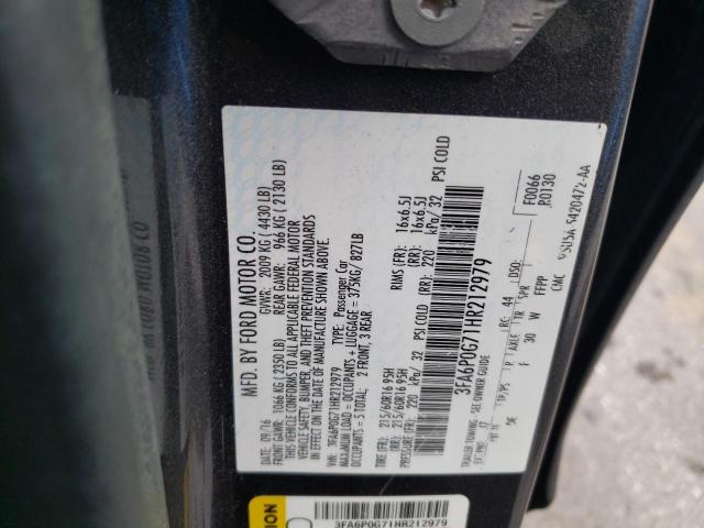 Photo 10 from auction – 2017 FORD FUSION S with VIN 3FA6P0G71HR212979
