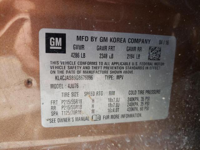 Photo 10 from auction – 2016 BUICK ENCORE with VIN KL4CJASB9GB676096