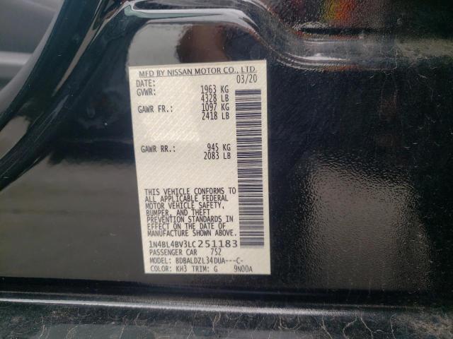 Photo 10 from auction – 2020 NISSAN ALTIMA S with VIN 1N4BL4BV3LC251183