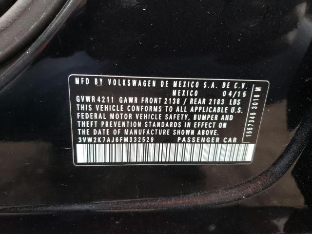 Photo 10 from auction – 2015 VOLKSWAGEN JETTA BASE with VIN 3VW2K7AJ6FM332529