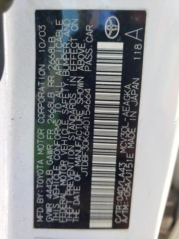Photo 10 from auction – 2004 TOYOTA CAMRY LE with VIN JTDBF30K640154664