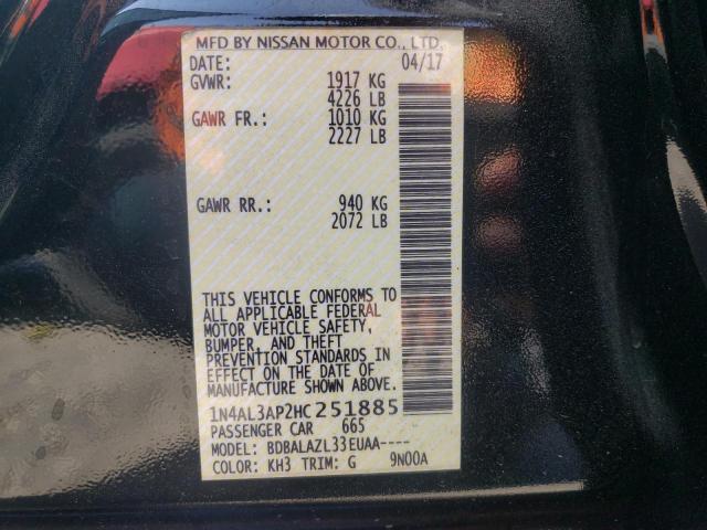 Photo 10 from auction – 2017 NISSAN ALTIMA 2.5 with VIN 1N4AL3AP2HC251885