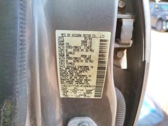 Photo 10 from auction – 2004 NISSAN FRONTIER C with VIN 1N6ED27T54C450069