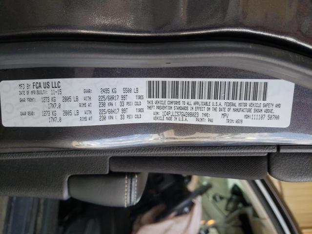 Photo 10 from auction – 2016 JEEP CHEROKEE L with VIN 1C4PJLCS7GW208023